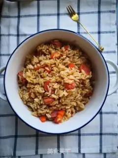 Make Gold ham carrot fried rice step 7