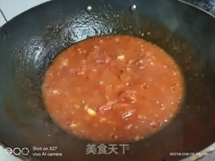 Make Tomato sauce, golden mushroom step 3