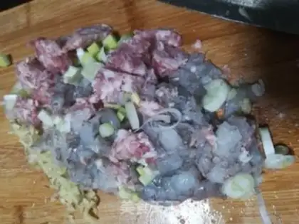 Make Shrimp, pork, casserole step 1