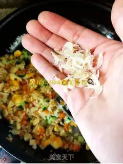 Make Fish intestines, eggs and rice step 5