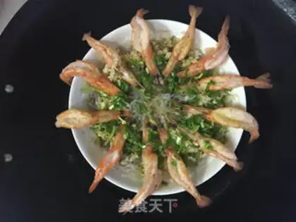 Make Garlic fan shrimp step 6