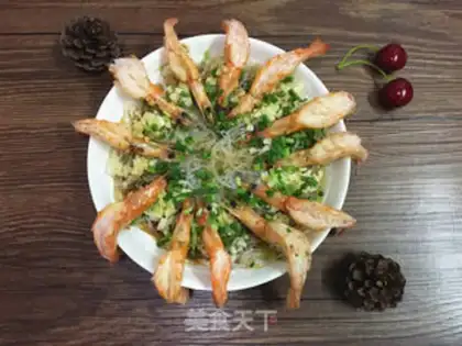 Make Garlic fan shrimp step 7