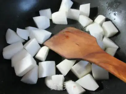 Make The fan shrimp ball boils radish step 3