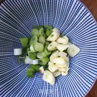 Make The hook, the rice, the green step 2