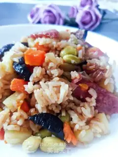 Make Weenie mushroom rice step 12