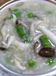 Make Chicken-swiss beans and mushroom congee step 19