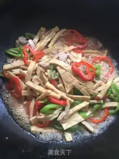 Make Cream peppers, fried beans step 6