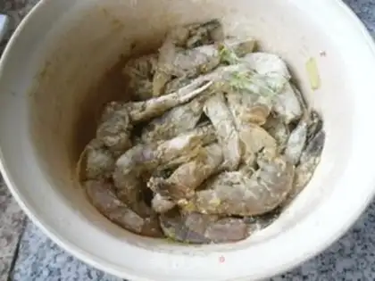 Make Fish and shrimp step 1