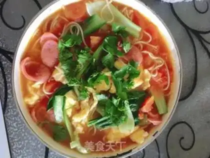 Make Tomato egg noodles step 7