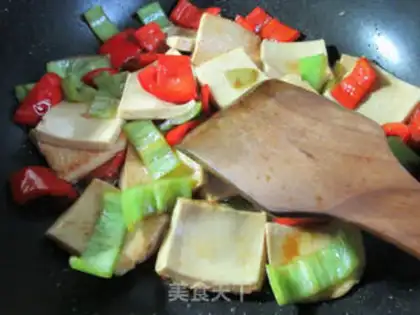 Make Cream pepper fried tofu step 6