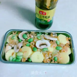 Make Soybeans, mushrooms, tofu step 5