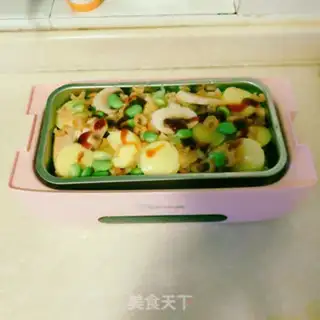Make Soybeans, mushrooms, tofu step 7