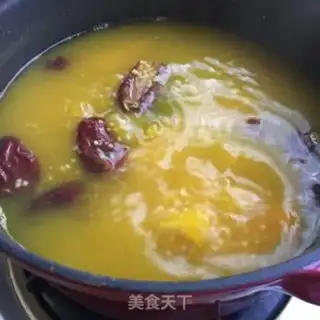 Make Red-tree pumpkin rice soup step 6