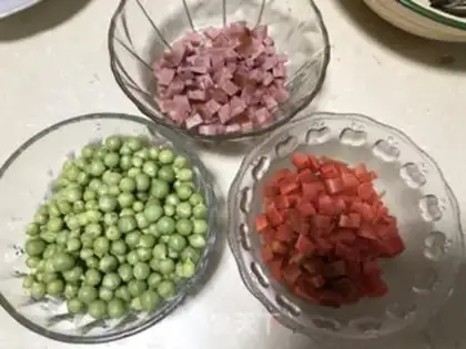 Make Peas and ham step 1