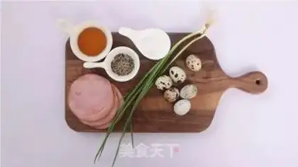 Make Ham steamed quail eggs step 0