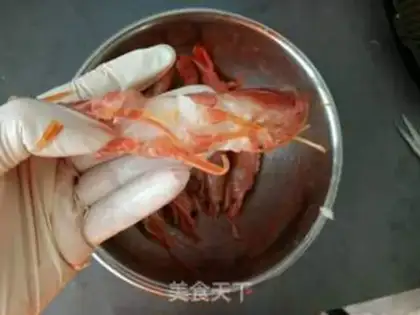 Make Curry, Argentine red shrimp step 1