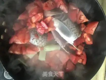 Make White tofu with tomatoes step 1
