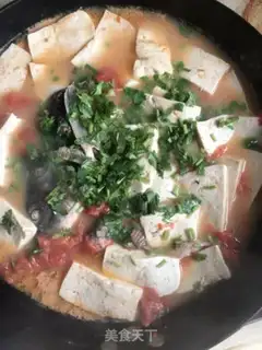 Make White tofu with tomatoes step 3