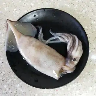 Make Squids with garlic step 1