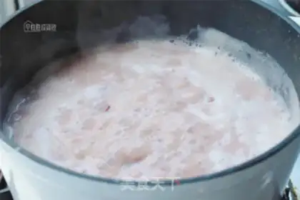 Make Red bean milk congee step 5