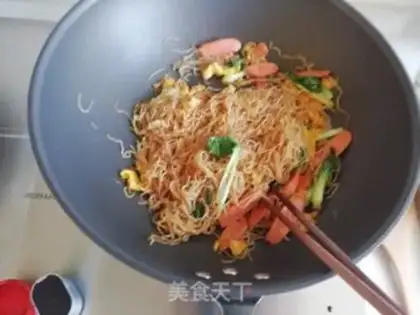 Make Three-fried rice lines step 9