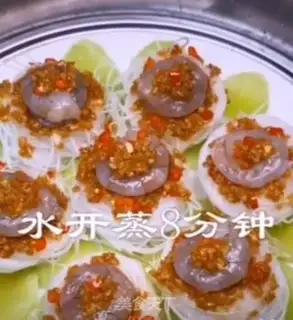 Make Garlic fans steam shrimp step 7