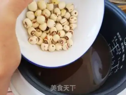 Make Red Bean Lotus rice step 2