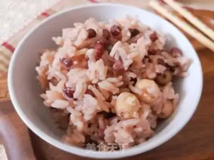 Make Red Bean Lotus rice step 6