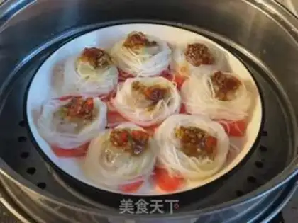 Make Garlic fan steamed shrimp step 5