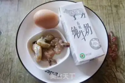Make Shrimp milk and eggs step 0