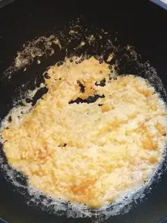 Make Salted egg and yellow fried rice step 4