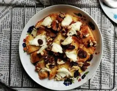 Make Nut cheese bread pudding step 3