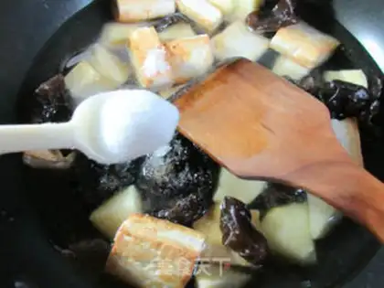 Make Black-mute potatoes burning old tofu step 7