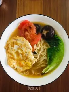 Make Tomato egg mushroom noodles step 11