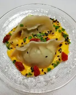 Make Water dumplings holding eggs step 12