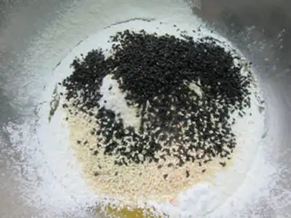 Make Black and white sesame waffles step 4