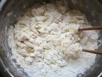 Make radish radish mushroom powder bag step 2