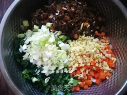 Make radish radish mushroom powder bag step 21
