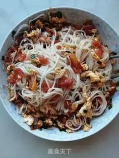 Make Tomato egg rice noodles step 7