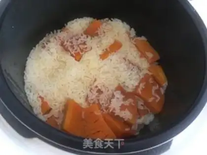 Make Sweet pumpkin rice step 3