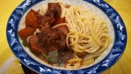 Make Red beef noodles step 15