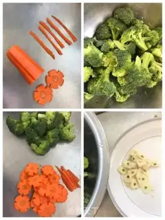 Make Cow-cow rice, broccoli step 1
