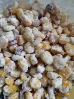 Make Egg yolk corn step 1