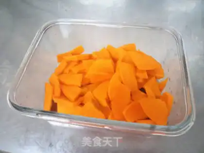 Make Pumpkin chords of red bean soup step 3