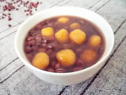 Make Pumpkin chords of red bean soup step 11