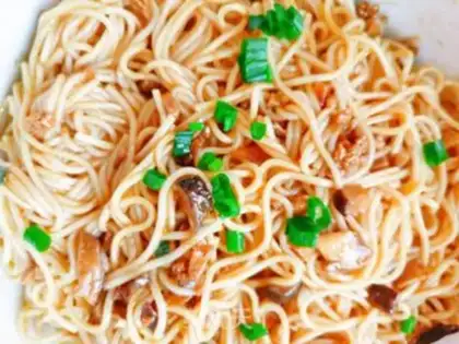 Make Spaghetti mushroom sauce step 7