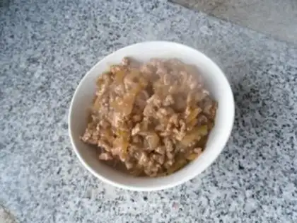 Make The meat crumbs for noodles step 9