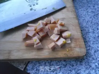 Make Corn sausage fried rice step 1