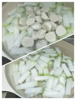 Make Pond melon fishball soup step 3