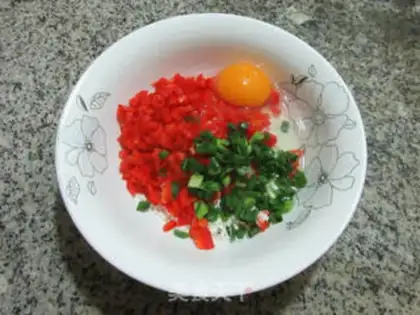 Make Duck egg pepper pancakes step 1